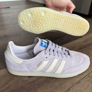 Adidas Samba Sneakers - RARE Lavender & White 💜 size 8.5 LIKE NEW 🆕